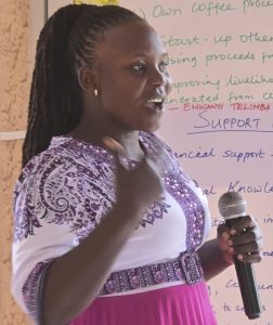 Young Woman gives a presentation